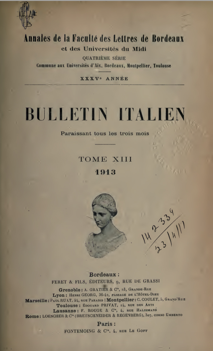 Buletin Italien Giaconi